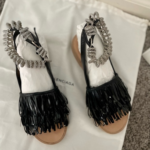 NIB Balenciaga Fringe Sandals - Picture 9 of 10